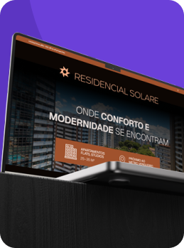Marketing Imobiliário: imagem de um notebook com uma landing page de um imóvel a venda
