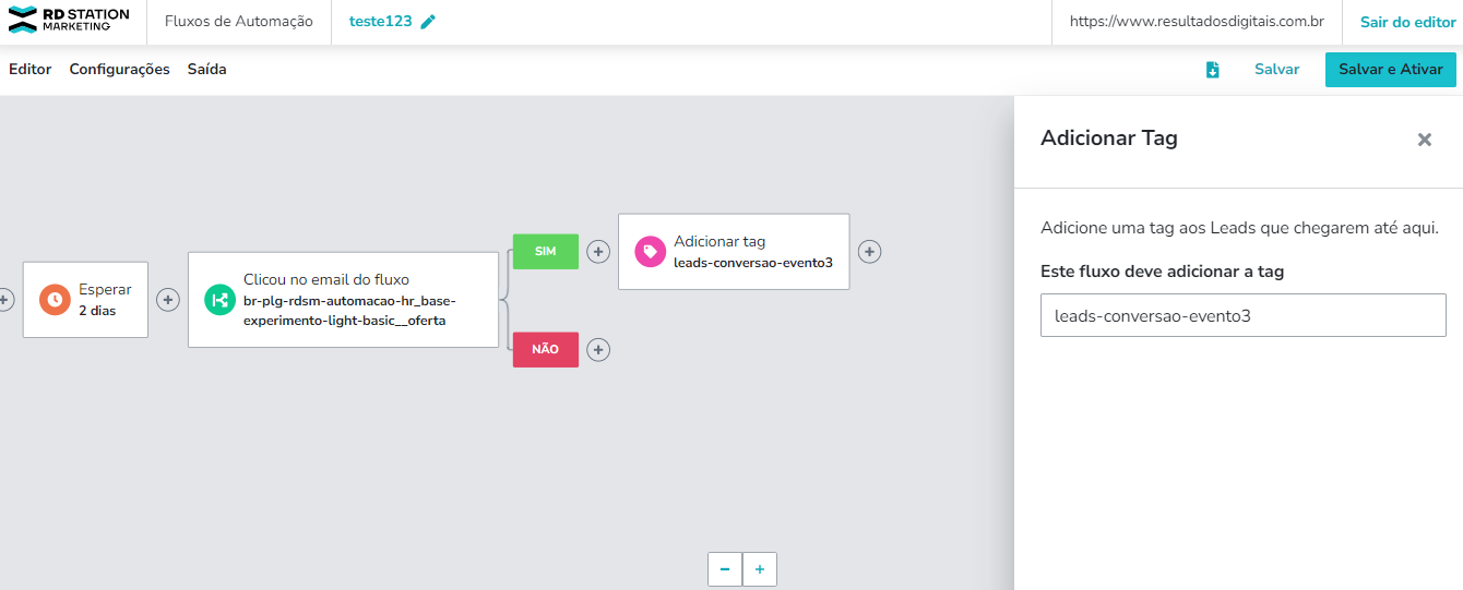 Fluxo de automações RD STATION Marketing